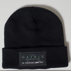 THE MATRIX RESURRECTIONS black Beanie Stocking Cap Promo Theatrical Release Neo